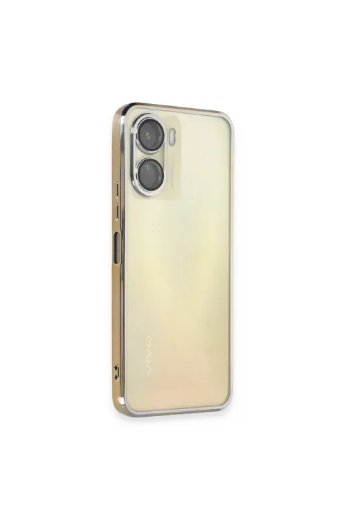 Vivo Y16 Kılıf Razer Lensli Silikon - Gold