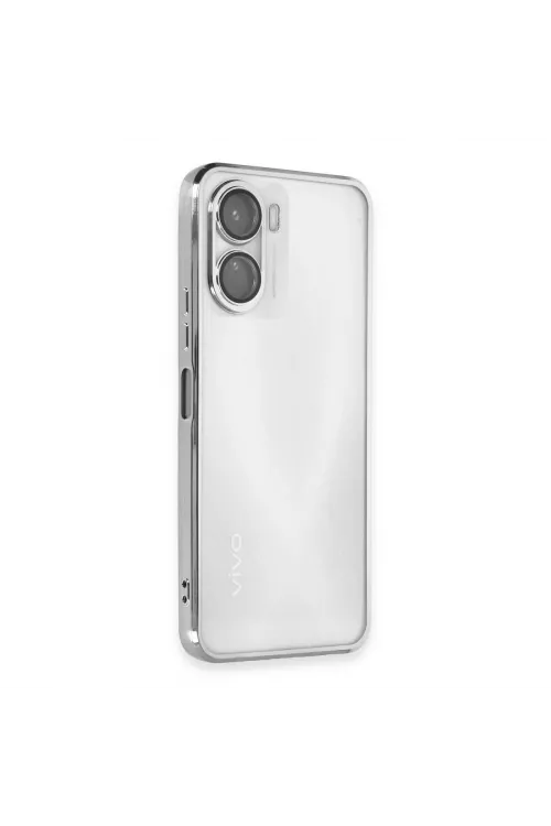 Vivo Y16 Kılıf Razer Lensli Silikon - Gümüş