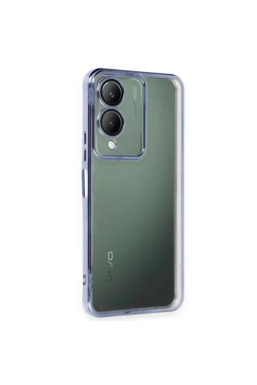 Vivo Y17s Kılıf Razer Lensli Silikon - Açık Mavi