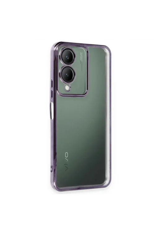 Vivo Y17s Kılıf Razer Lensli Silikon - Mor