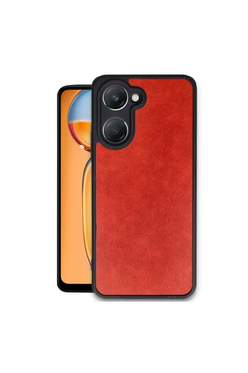 Vivo Y18 Kılıf Aras Deri Kapak - Kırmızı