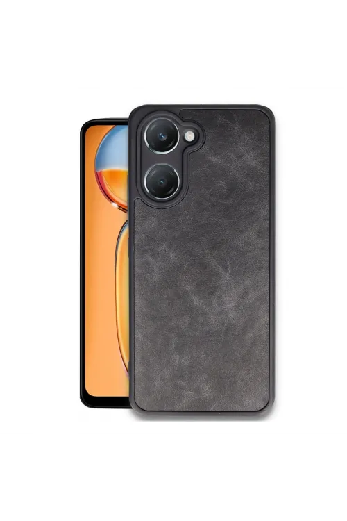Vivo Y18 Kılıf Aras Deri Kapak - Siyah