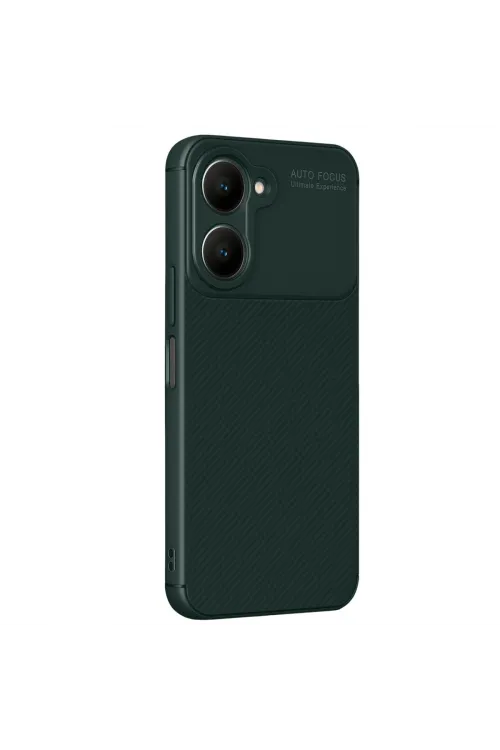 Vivo Y18 Kılıf Auto Focus Karbon Kapak - Koyu Yeşil