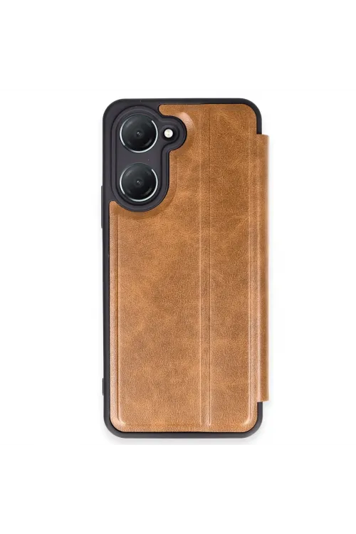 Vivo Y18 Kılıf Flip Cover - Taba