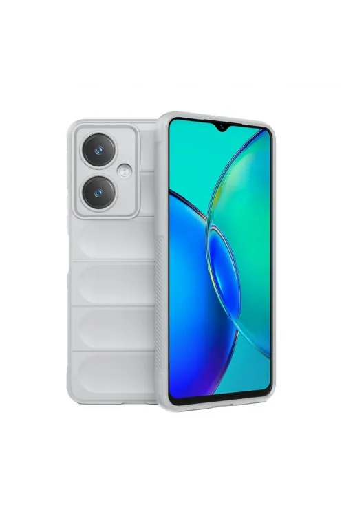 Vivo Y27 Kılıf Optimum Silikon - Krem