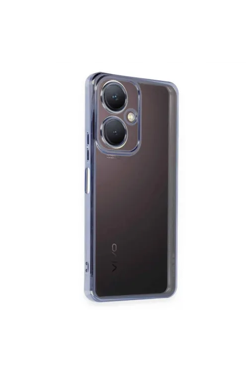 Vivo Y27 Kılıf Razer Lensli Silikon - Açık Mavi