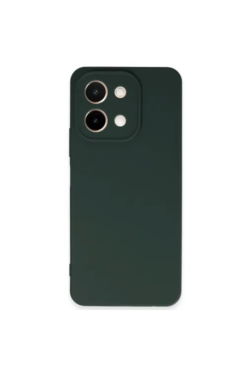Vivo Y28 Kılıf First Silikon - Koyu Yeşil