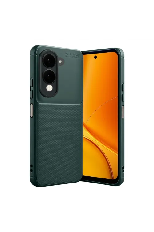 Vivo Y29s Auto Focus Karbon Kapak - Koyu Yeşil