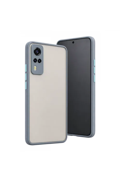 Vivo Y53s Kılıf Montreal Silikon Kapak - Gri