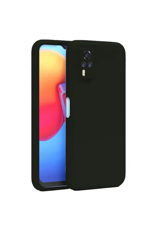 Vivo Y53s Kılıf Nano İçi Kadife Silikon - Siyah