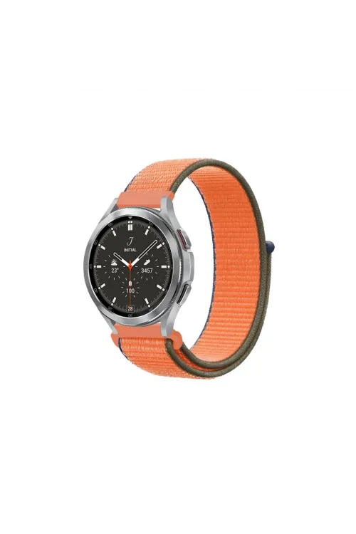 Watch 22mm Hasırlı Cırtcırtlı Kordon (saat Değildir) - Turuncu