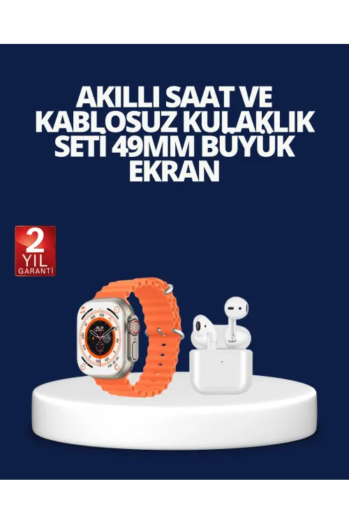 Watch 9 Max Akıllı Saat Ve Kablosuz Kulaklık Seti 2 Kordonlu Sesli Görüşme Özellikli