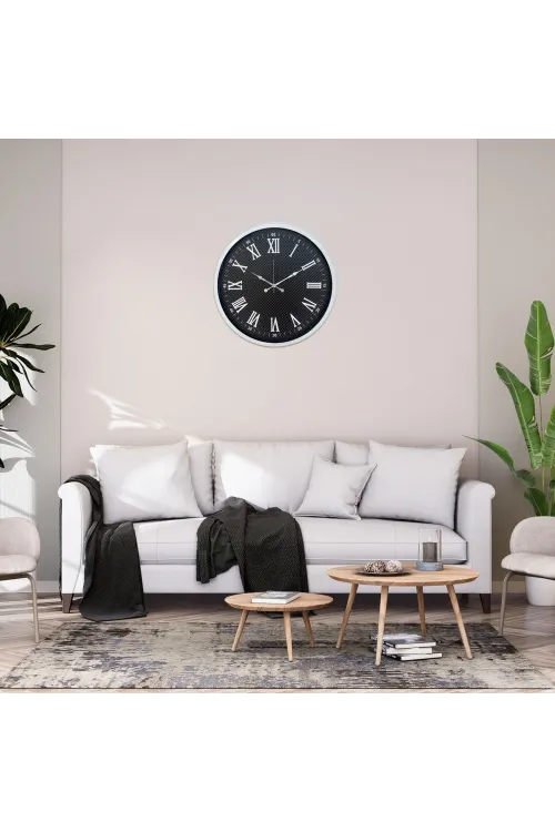 White Carbon Monarch 52 x 52 Cm Duvar Saati