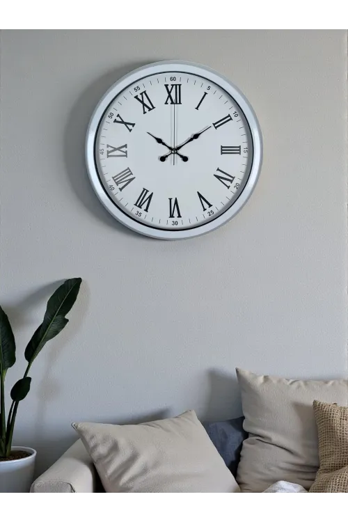 White Prime Roma Rakamlı 40 Cm Metal Duvar Saati