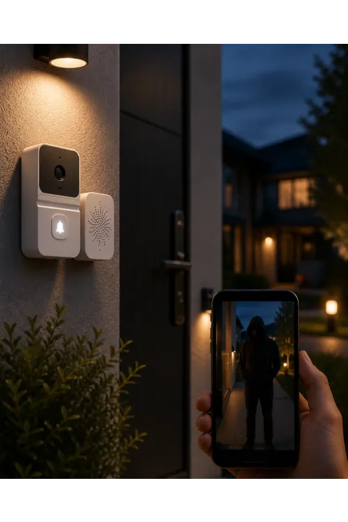 Wifi Akıllı Kapı Zili Gece Görüşlü Kameralı Kablosuz Güvenlik Sistemi
