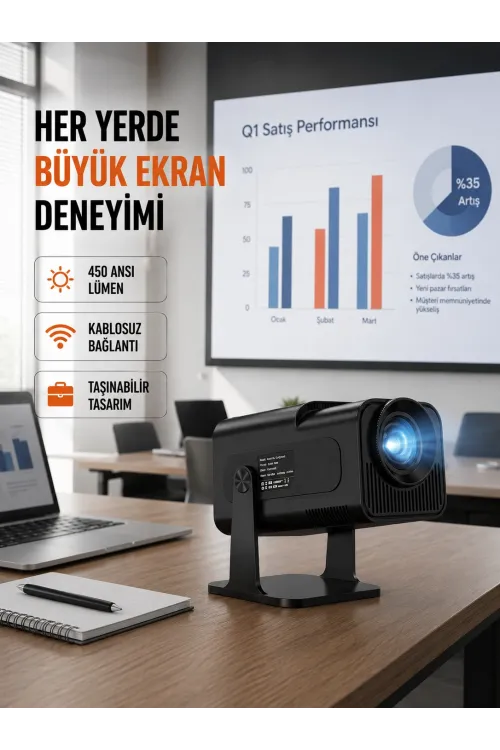Wifi6 Ve Bluetooth 5.4 Destekli Led Projektör - Hcs350pro Yeni Nesil