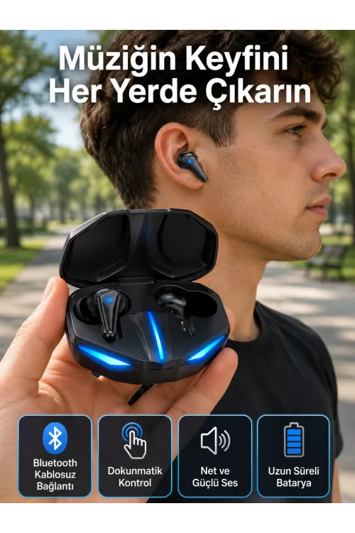 Wireless Gaming Kulaklık Mikrofonlu Bluetooth Oyuncu Kulaklığı