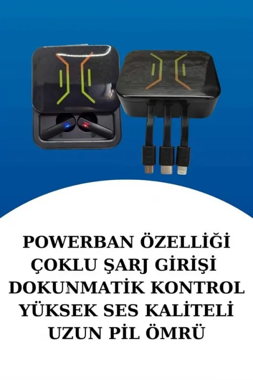 Wireless Şarjlı Akıllı Saat Ve Dijital Göstergeli Kablosuz Bluetooth Kulaklık Nabız Ölçer