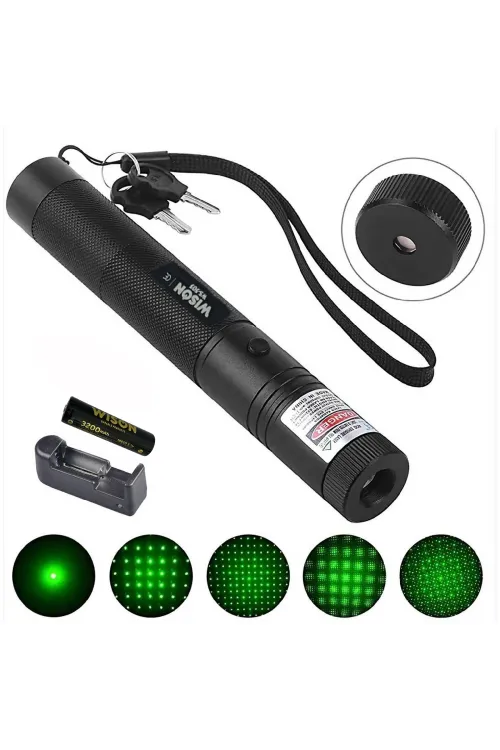 Wison Ws-503 100mw Desen Başlıklı Şarjlı Yeşil Lazer Pointer