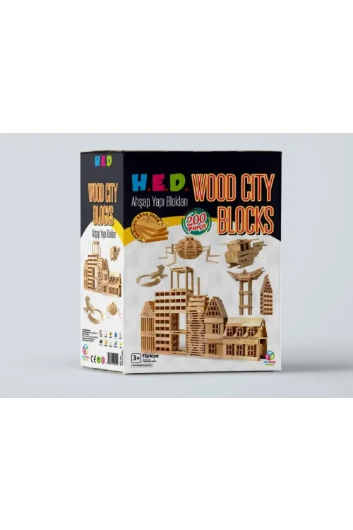 Wood City Blocks Ahşap Şehir Blokları (kayın Ağacı)