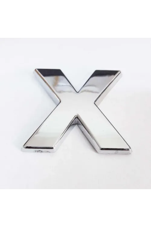 X Harfi Villa Tipi Krom Yapışkanlı 9 cm Harf