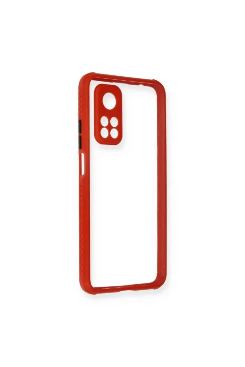 Xiaomi Mi 10t Pro Kılıf Miami Şeffaf Silikon - Kırmızı