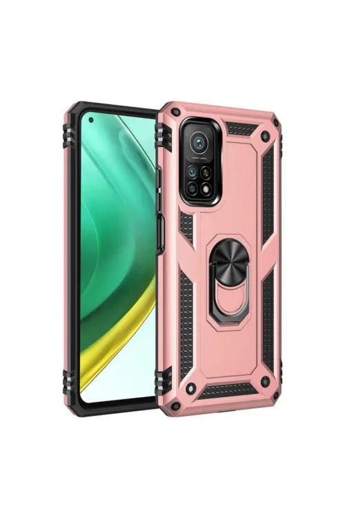 Xiaomi Mi 10t Pro Kılıf Sofya Yüzüklü Silikon Kapak - Rose