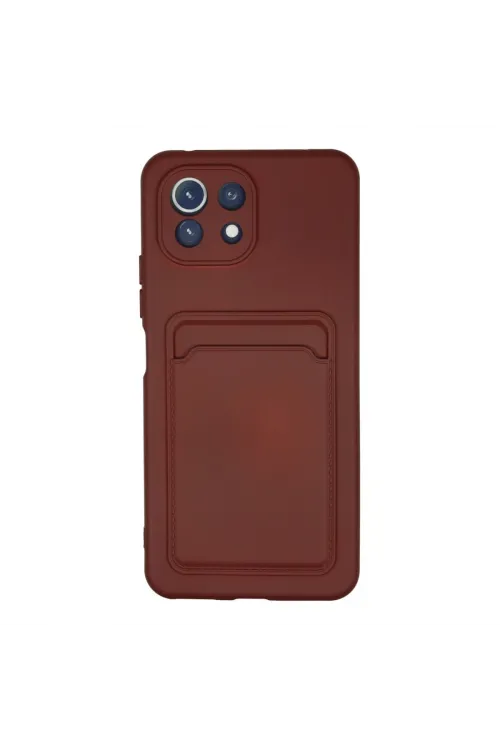 Xiaomi Mi 11 Kılıf Kelvin Kartvizitli Silikon - Bordo