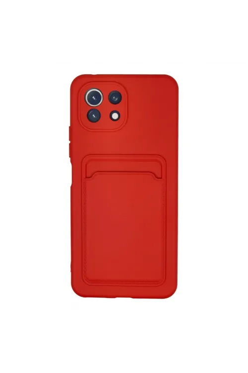 Xiaomi Mi 11 Kılıf Kelvin Kartvizitli Silikon - Kırmızı