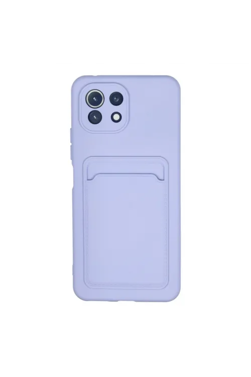 Xiaomi Mi 11 Kılıf Kelvin Kartvizitli Silikon - Lila
