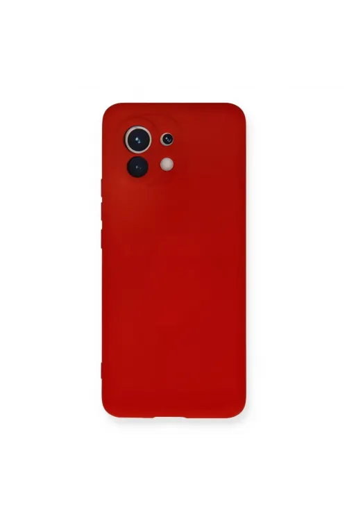 Xiaomi Mi 11 Kılıf Nano İçi Kadife Silikon - Kırmızı