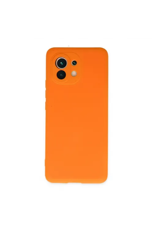 Xiaomi Mi 11 Kılıf Nano İçi Kadife Silikon - Turuncu