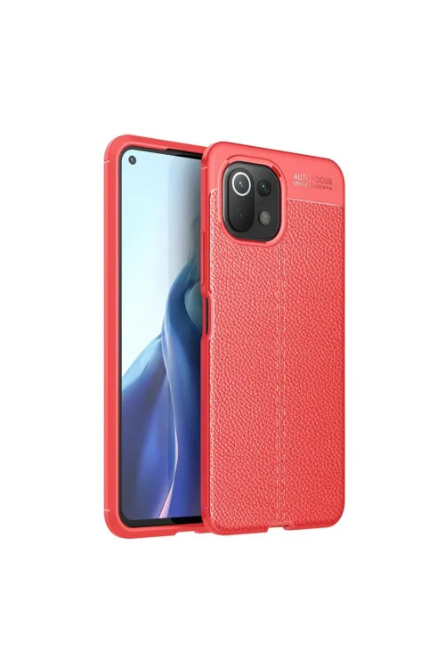 Xiaomi Mi 11 Lite Kılıf Auto Focus Kapak - Kırmızı