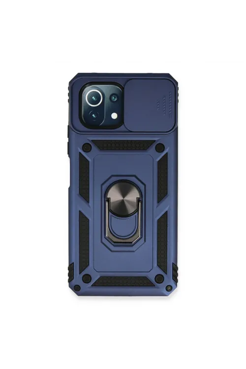 Xiaomi Mi 11 Lite Kılıf Pars Lens Yüzüklü Silikon - Lacivert