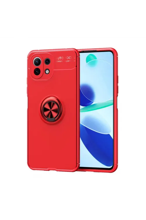 Xiaomi Mi 11 Lite Kılıf Range Yüzüklü Silikon - Kırmızı