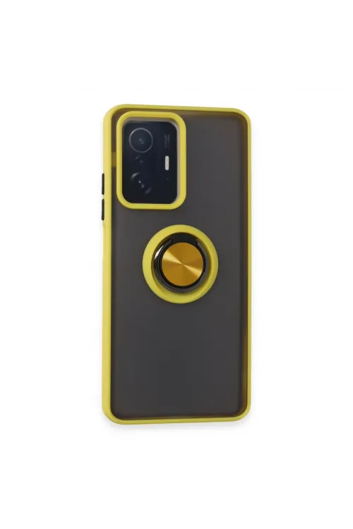 Xiaomi Mi 11t Pro Kılıf Montreal Yüzüklü Silikon Kapak - Sarı