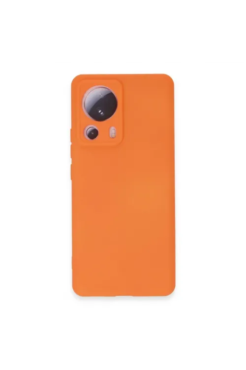 Xiaomi Mi 13 Lite Kılıf Nano İçi Kadife Silikon - Turuncu