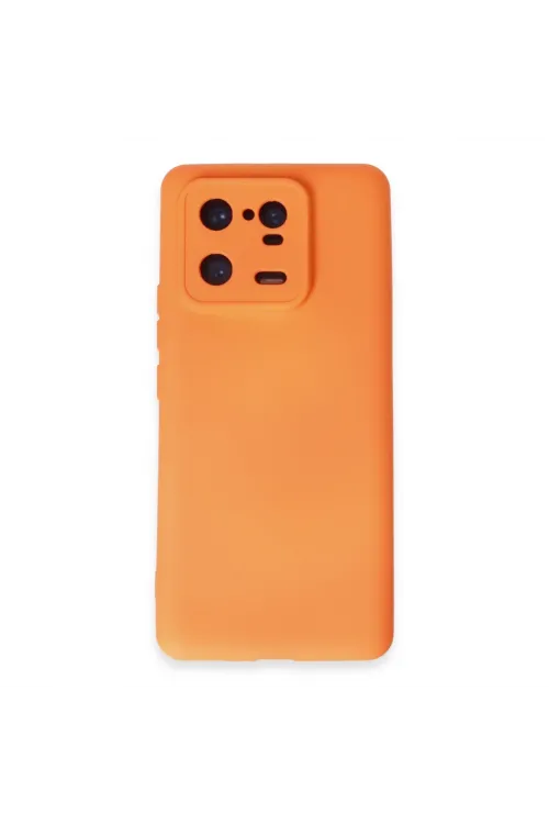Xiaomi Mi 13 Pro Kılıf Nano İçi Kadife Silikon - Turuncu