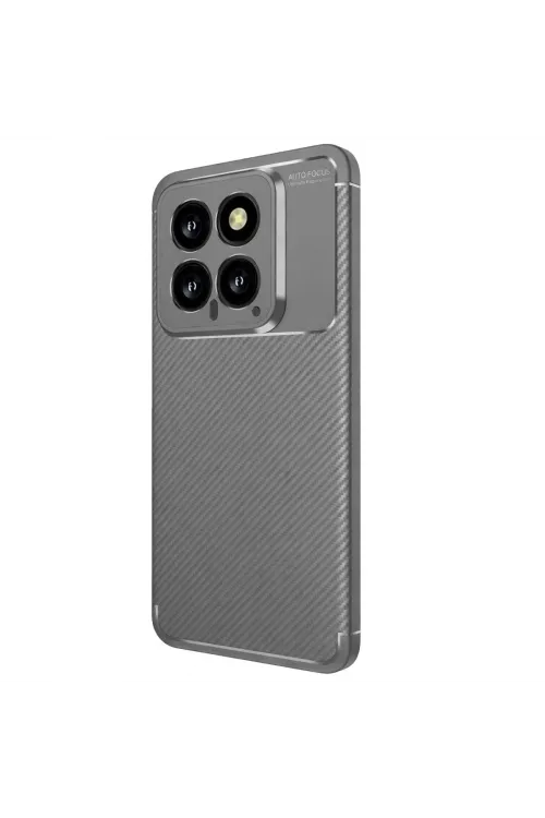 Xiaomi Mi 14t Kılıf Auto Focus Karbon Kapak - Gri