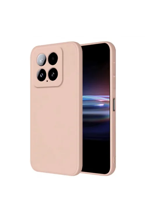 Xiaomi Mi 14t Pro Kılıf Nano İçi Kadife Silikon - Pudra