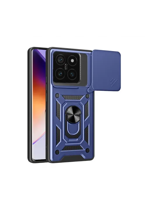 Xiaomi Mi 14t Pro Kılıf Pars Lens Yüzüklü Silikon - Lacivert