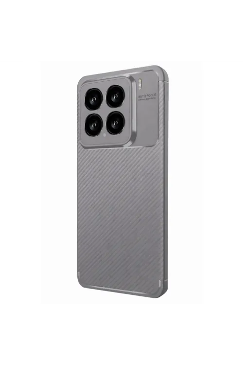Xiaomi Mi 15 Kılıf Auto Focus Karbon Kapak - Gri