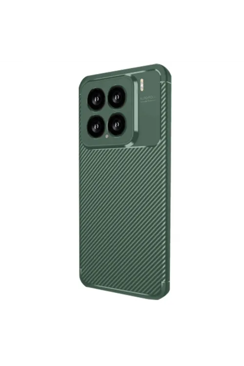 Xiaomi Mi 15 Kılıf Auto Focus Karbon Kapak - Koyu Yeşil