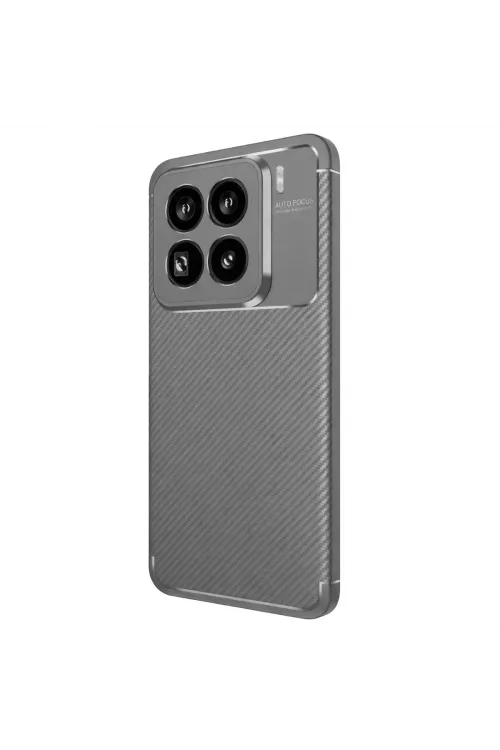 Xiaomi Mi 15 Pro Kılıf Auto Focus Karbon Kapak - Gri
