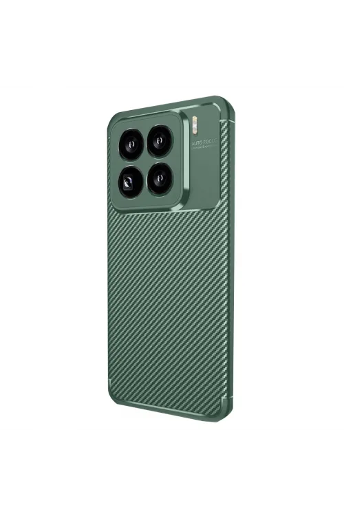 Xiaomi Mi 15 Pro Kılıf Auto Focus Karbon Kapak - Koyu Yeşil