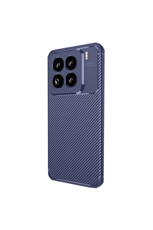 Xiaomi Mi 15 Pro Kılıf Auto Focus Karbon Kapak - Lacivert