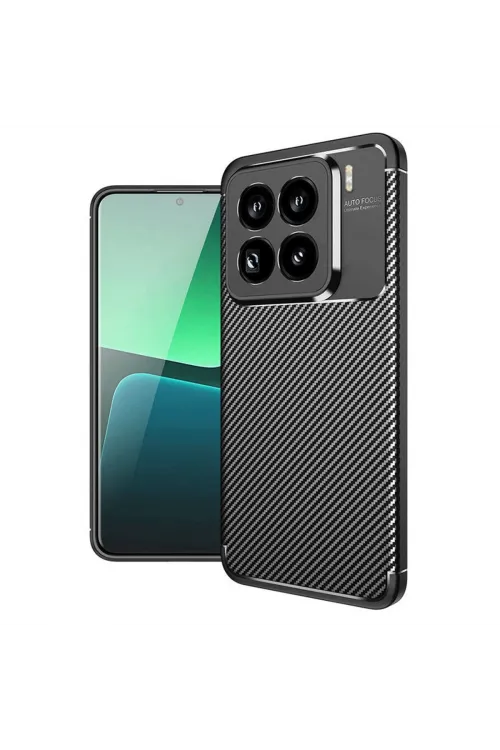 Xiaomi Mi 15 Pro Kılıf Auto Focus Karbon Kapak - Siyah