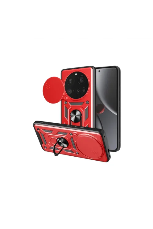 Xiaomi Mi 15 Ultra Kılıf Pars Lens Yüzüklü Silikon - Kırmızı
