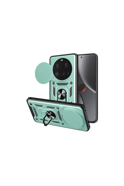 Xiaomi Mi 15 Ultra Kılıf Pars Lens Yüzüklü Silikon - Yeşil