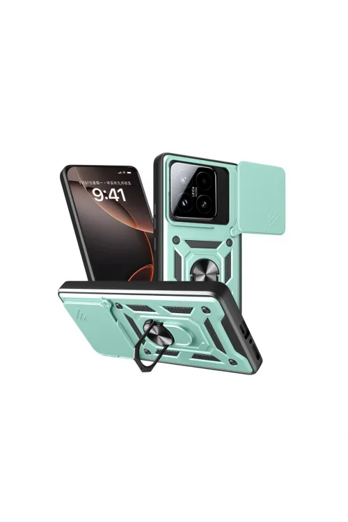 Xiaomi Mi 15t Pars Lens Yüzüklü Silikon - Yeşil